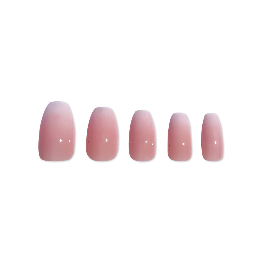 Press on nails in Big Glam Nation's Peachy Nudes photographed against white background.