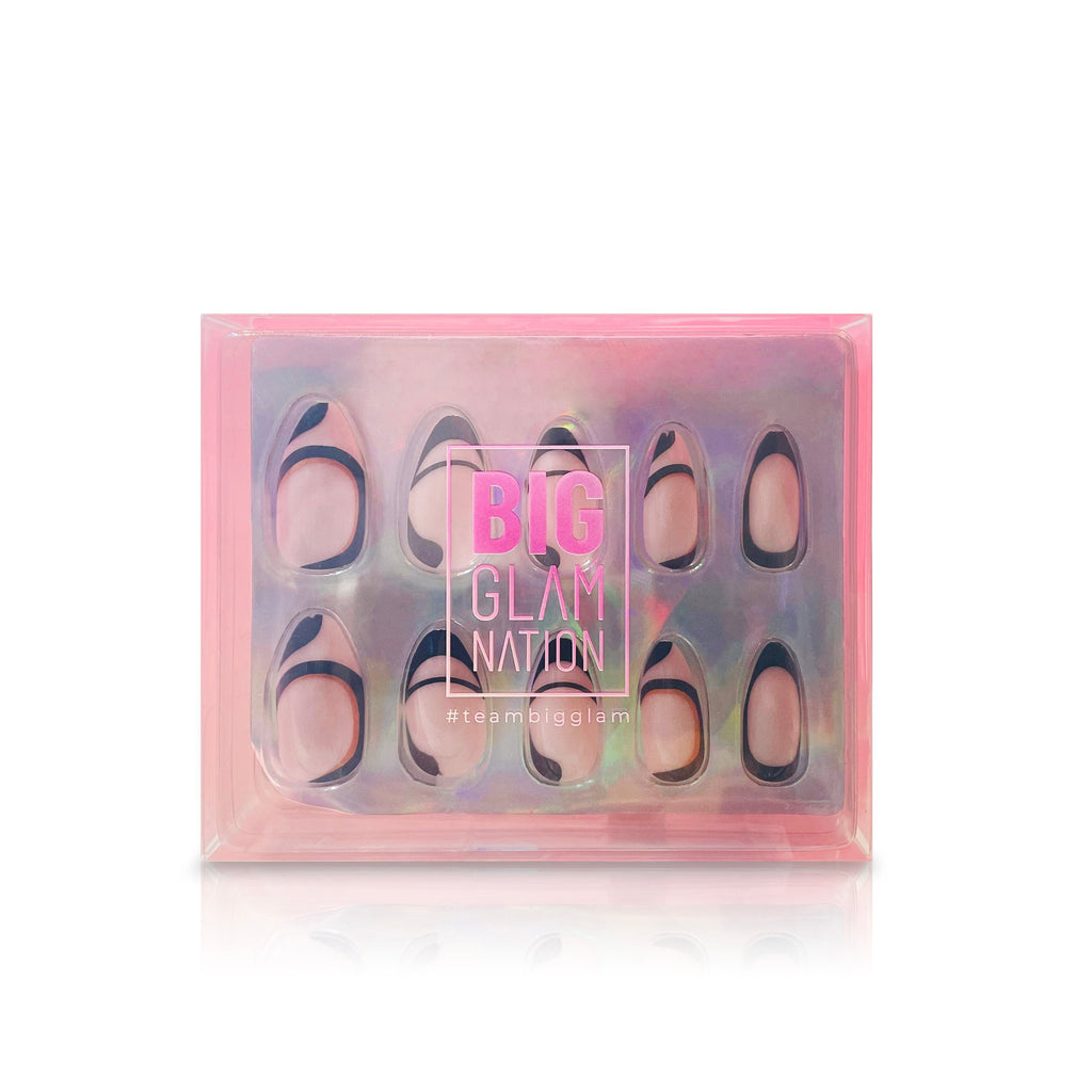 Big Glam Nation press on nails are shown in their branded packaging against a white background.